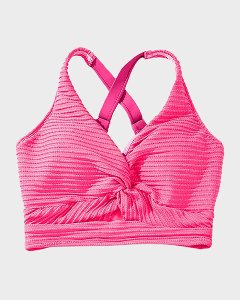 Ocevara Ocevara - Textured Knot-Front High-Waisted Bikini Set - image 37