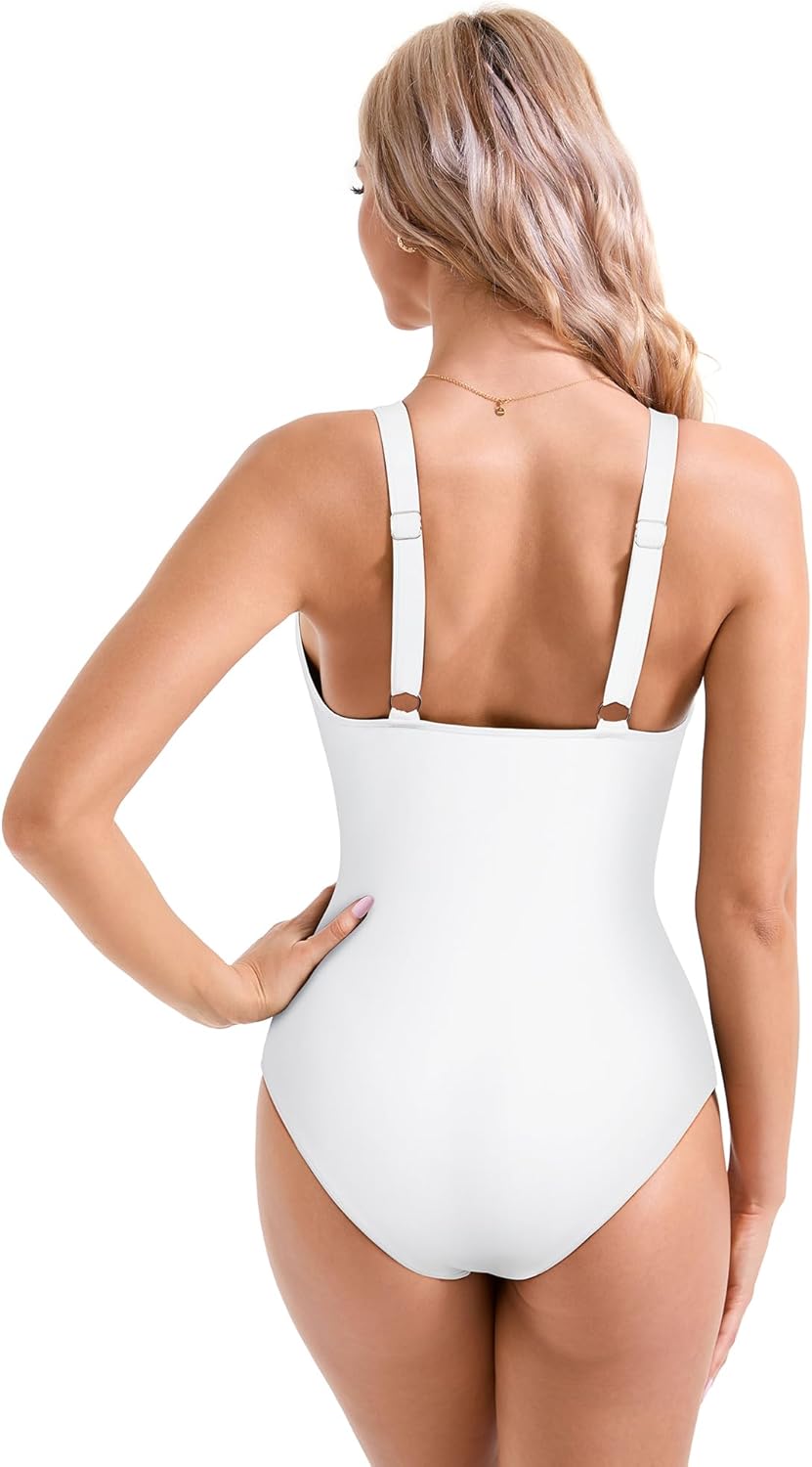 Ocevara - Women Sexy Mesh Tummy Control Swimsuit Push Up High Waisted Bathing Suit