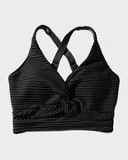 Ocevara - Textured Knot-Front High-Waisted Bikini Set