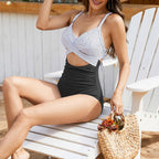 Ocevara - Women's One Piece Swimsuits Tummy Control Cutout High Waisted Bathing Suit Wrap Tie Back