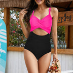 Ocevara - Women's One Piece Swimsuits Tummy Control Cutout High Waisted Bathing Suit Wrap Tie Back