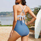 Ocevara - Women's One Piece Swimsuits Tummy Control Cutout High Waisted Bathing Suit Wrap Tie Back