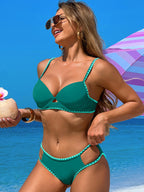 Ocevara - Women's Bikini Sets Cutout Two Piece Swimsuit Sexy Underwire Bathing Suit Cheeky Swimwear Push Up Beachwear