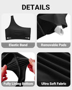 Ocevara - High-Waist One-Shoulder Tummy Control Bikini Set