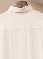 Ocevara - White Solid Color Long Sun-proof Cardigan Cover Up