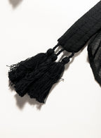 Ocevara - Black Solid Color Tie Sun-proof Belt Sexy V Neck Cover Up