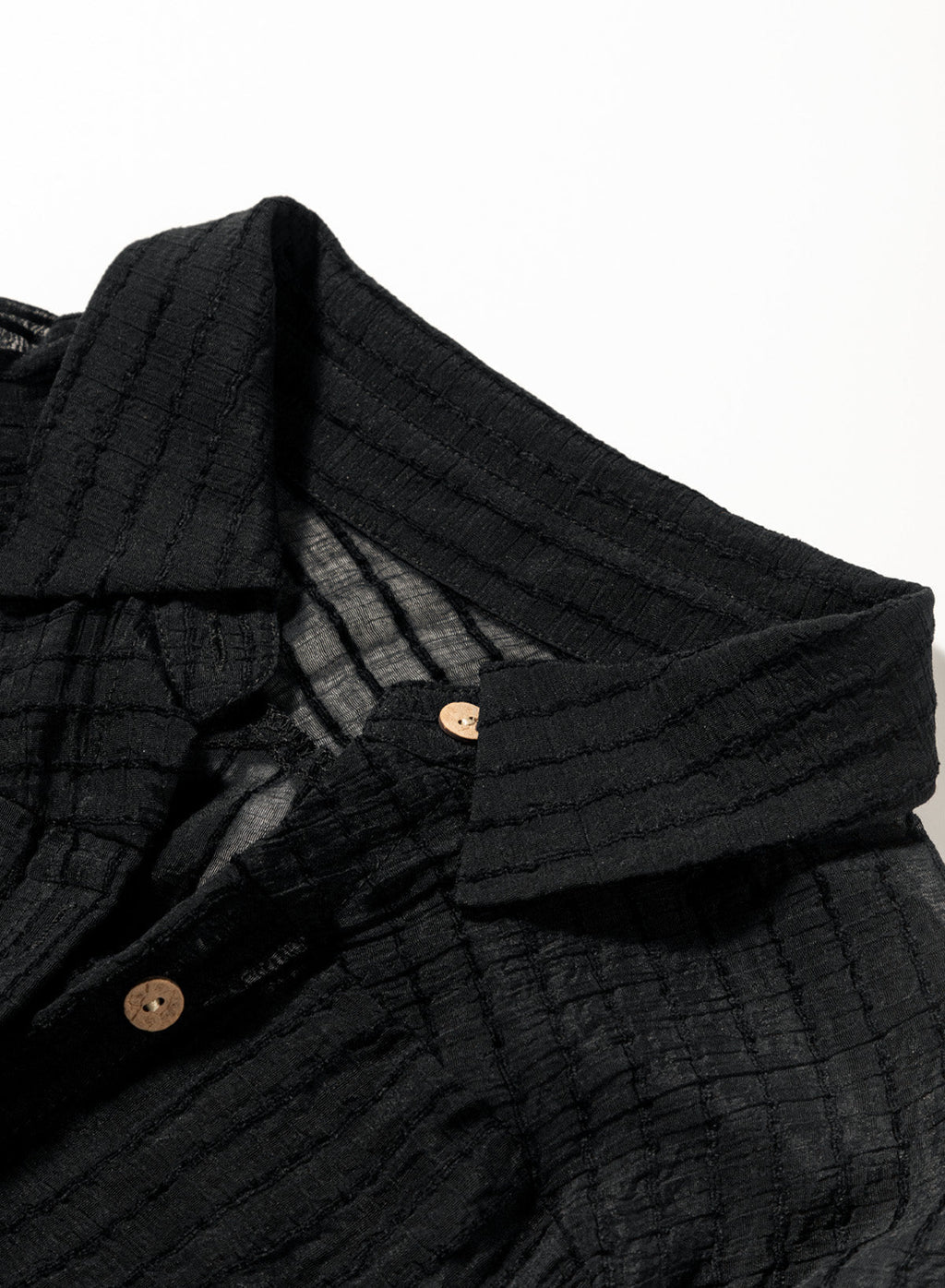 Ocevara - Black Solid Color Tie Sun-proof Belt Sexy V Neck Cover Up