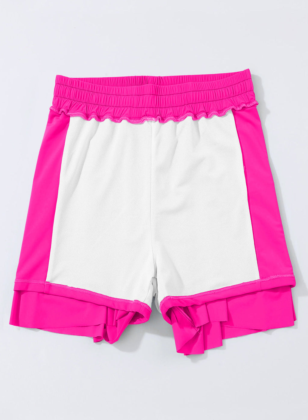 Ocevara - Pink Solid Color Simple Versatile High Waist Swim Short