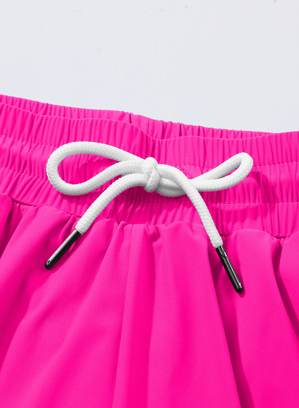 Ocevara - Pink Solid Color Simple Versatile High Waist Swim Short