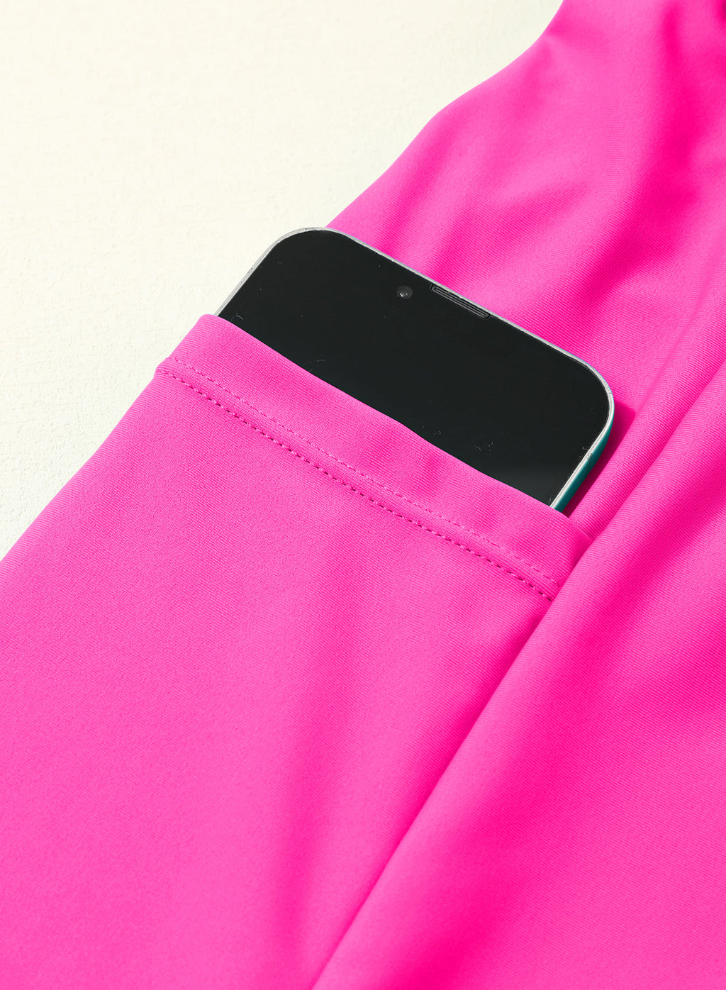 Ocevara - Pink Solid Color Simple Versatile High Waist Swim Short