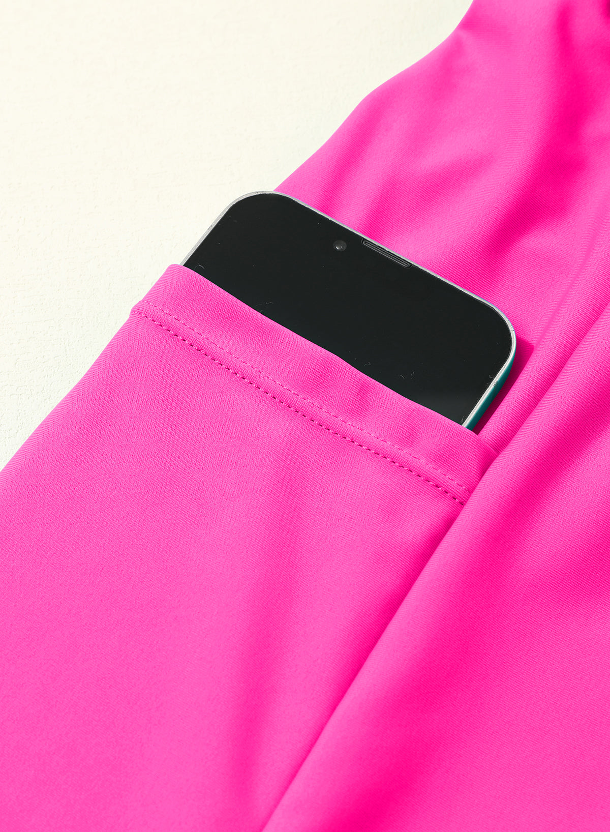 Ocevara - Pink Solid Color Simple Versatile High Waist Swim Short