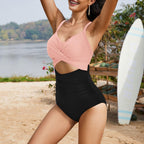 Ocevara - Women's One Piece Swimsuits Tummy Control Cutout High Waisted Bathing Suit Wrap Tie Back