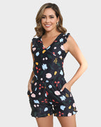 Ocevara - Built-In Bra Swim Romper Three Piece Set