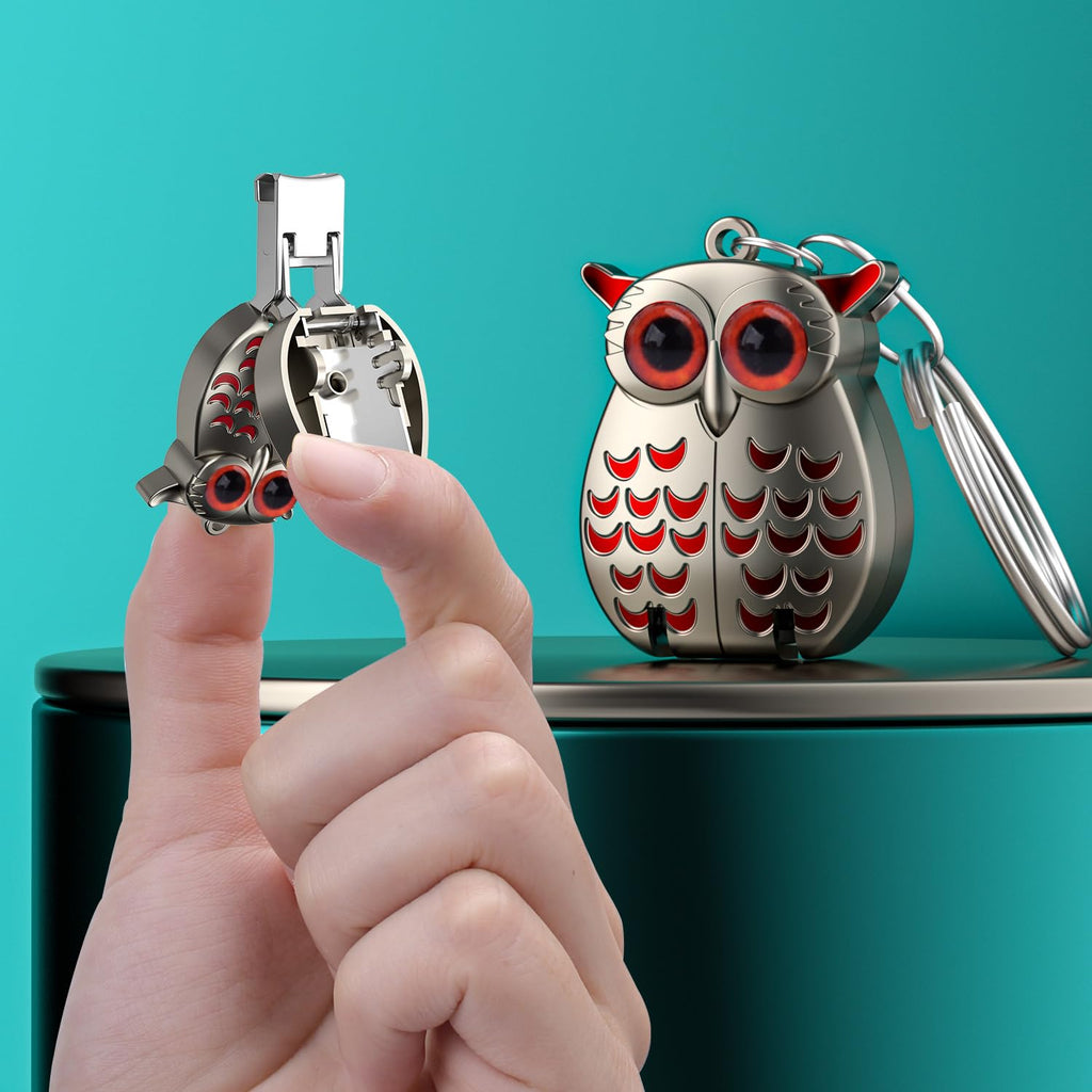 German Professional Stainless Steel Mini Nail Clippers, Ultra Sharp and Sturdy Fingernail and Toenail Clippers, Foldable Portable Nail Clippers with Owl Patterns