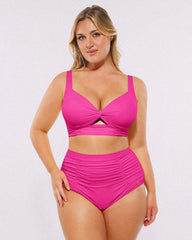 Twist-Front High-Waisted Tummy Control Bikini Set