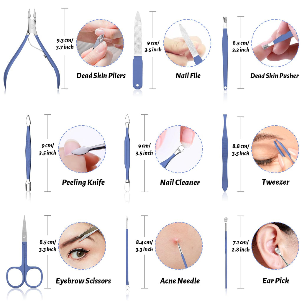 Manicure Pedicure Set, 12 Pcs Nail Care Kit for Women, Mens Nail Grooming Kit, Manicure & Pedicure Tools & Accessories, Pink Nail Kit Manicure Set Luxury Leather Case for Home Salon Use