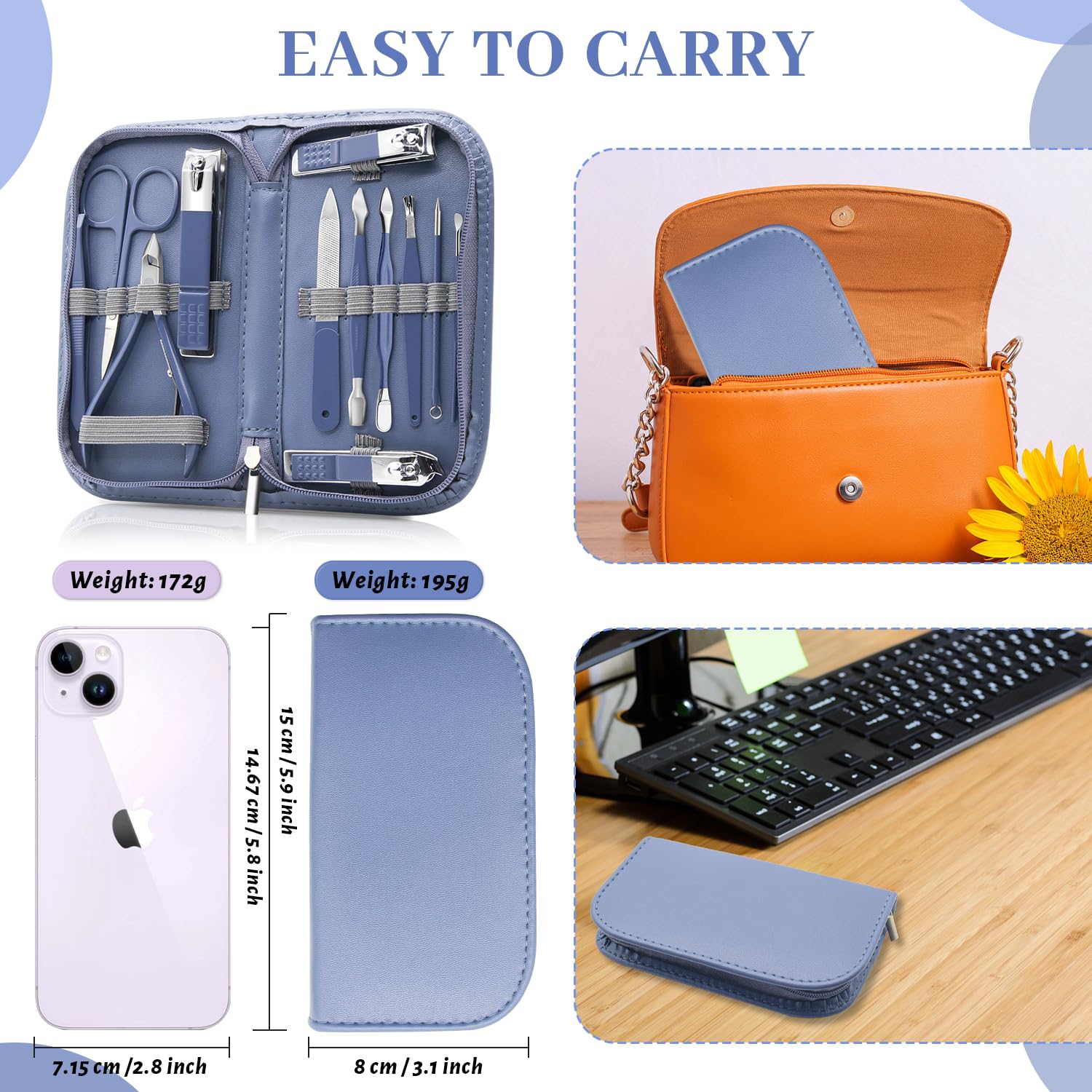 Manicure Pedicure Set, 12 Pcs Nail Care Kit for Women, Mens Nail Grooming Kit, Manicure & Pedicure Tools & Accessories, Pink Nail Kit Manicure Set Luxury Leather Case for Home Salon Use