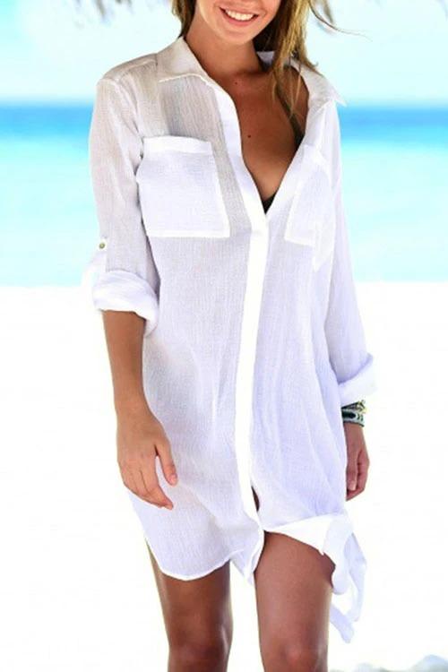 Ocevara - Pocket Long Sleeve Cover Up
