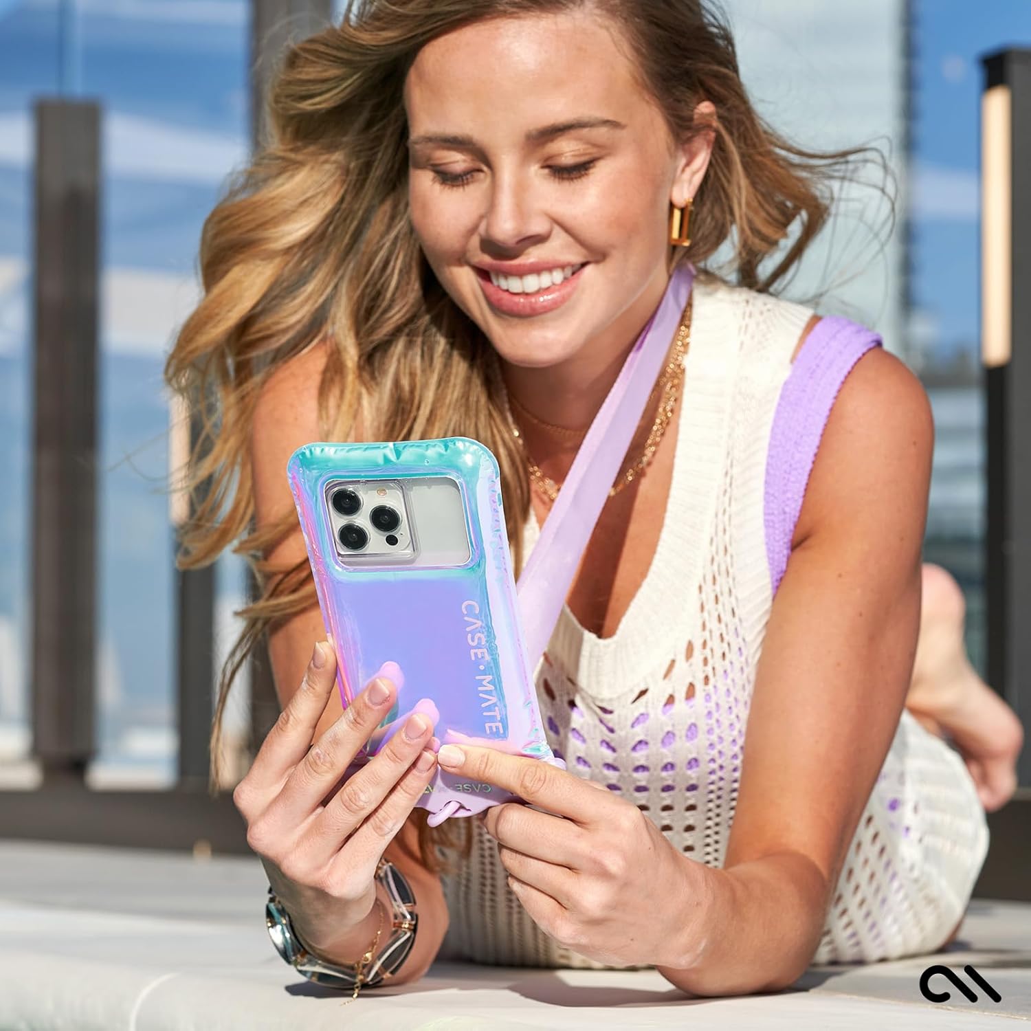 IP68 Waterproof Phone Pouch - Floating Waterproof Phone Case w/Crossbody Lanyard - Cruise Ship Travel Essentials - Compatible w/All Devices - Touchscreen Friendly Main image