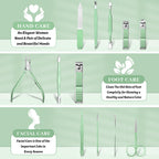 Manicure Pedicure Set, 12 Pcs Nail Care Kit for Women, Mens Nail Grooming Kit, Manicure & Pedicure Tools & Accessories, Pink Nail Kit Manicure Set Luxury Leather Case for Home Salon Use