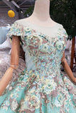 New Prom Dresses Ball Gown Quinceanera Dress With Applique Beads OKK15