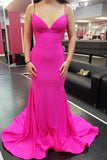 Simple V-neck Mermaid Long Prom Dress Formal Evening Dress OK1315