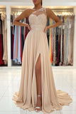 A-Line Chiffon One Shoulder Long Appliques Prom Dress. Formal Evening Dress OK1194