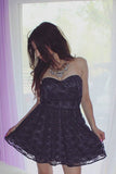 Sweetheart A Line Lace Short Homecoming Dress,Graduation Dresses OKD23