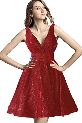 Burgundy A-line Homecoming Dress with Pockets Short Prom Dress for Juniors OKY49