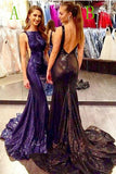 Sparkly Long Backless Sweep Train Black Modest Party Dress Prom Dresses K762