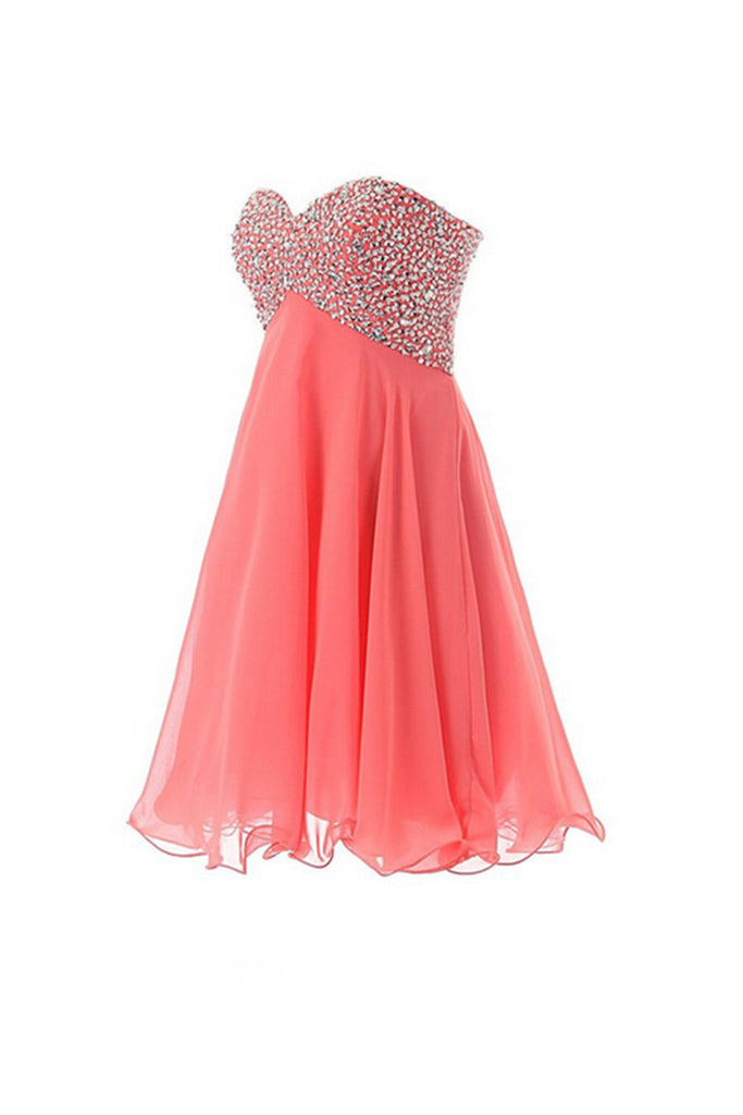 Empire Waist Watermelon Sweetheart Short Prom Homecoming Dresses ED0673