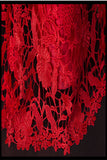 Sheath Real Sexy Red Lace Long Mermaid Backless Prom Evening Dresses ED0713