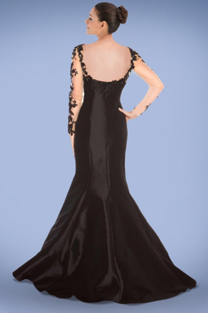 Black Long Sleeves Lace Mermaid Sheath Prom Dress ED0715