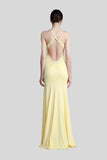 Daffodil Long Beaded Open Back Prom Evening Dress ED0837