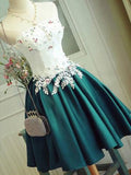 new Cute Appliques Homecoming Dresses Sexy Strapless Lace-up Short Prom Dress Party Dress OK365