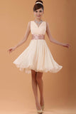 new Pretty V-neck Short Chiffon Simple Homecoming Dress K130