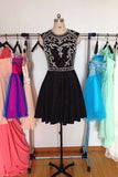 Pretty Short Back Chiffon Beading Homecoming Dresses With Flower Type K137