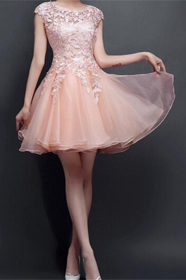 Pretty Blush Pink Lace Classy Comfy Cute Short Homecoming Dress K197