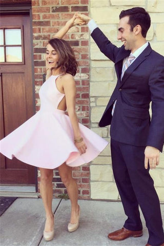 Simple Pink Short Classy High Quality Homecoming Dress K263