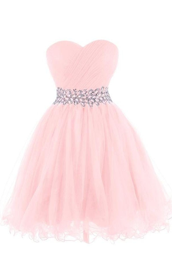 Real Cute Girly Simple Handmade Strapless Homecoming Dress For Girls K264