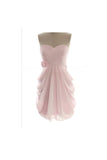 Short Simple Cheap Chiffon Pink Sweetheart Bridesmaid Dress OK18