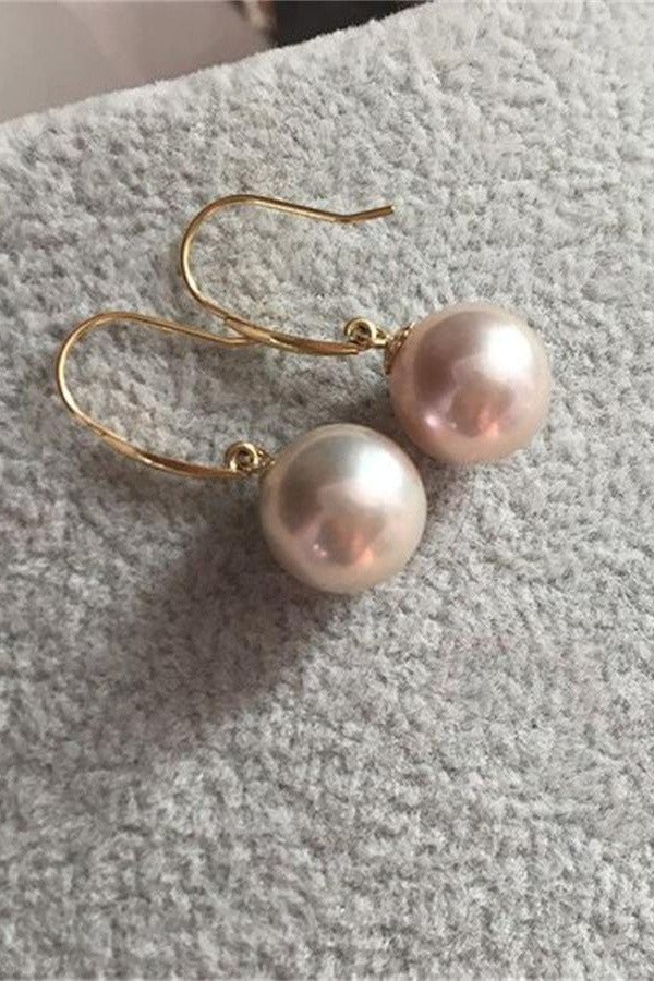 Rare Color Freshwater Pearl Earrings with 18K Gold Posts P11
