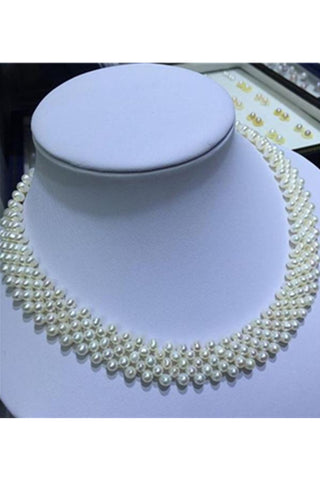 DIY Pearl Braided Wedding Necklace with S925 Silver Clip P29