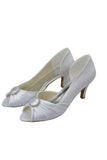 White Handmade Comfy Peep Toe Women Shoes For Wedding S40
