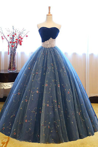 Blue Quinceanera Dresses,Ball Gown,Sweet 16 Dress,Long Prom Dress,Ball Gown Prom Dress,Sweetheart Prom Dress