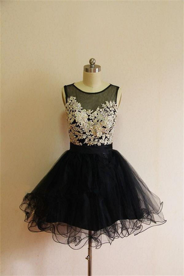 Handmade Short Lace Black Beautiful Classy Homecoming Dress K231