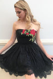 2018 Homecoming Dresses,Black Homecoming Dress,Chic Prom Dresses,Black Prom Dress,Lace Prom Dress,Short Homecoming Dresses,Sweet 16 Dresses