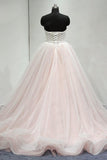 Sweetheart Lace Up Back Charming Affordable Long Pearl Pink Prom Dress Ball Gown OK624